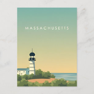 Boston Willkommen in Massachusetts Vintage Reise Postkarte