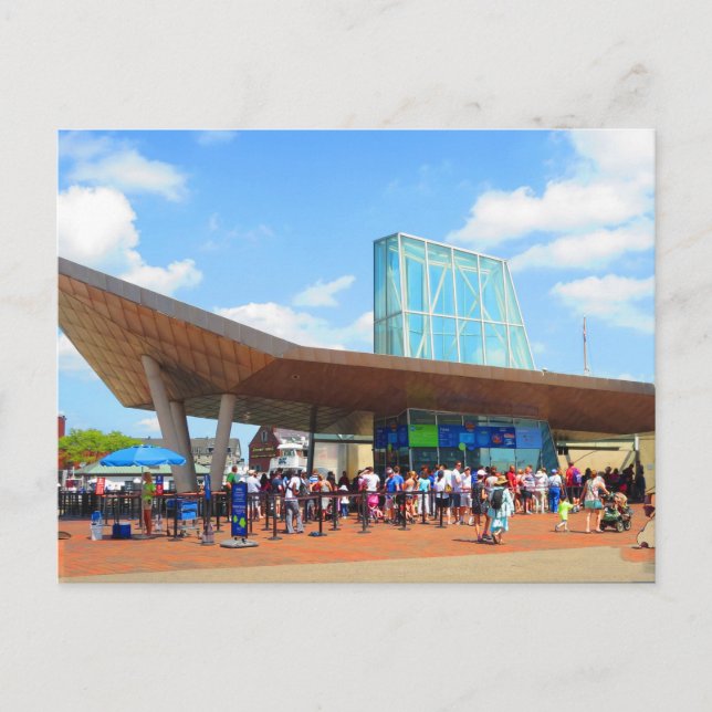 Bostoner City berühmtes Aquarium Blick auf Busfens Postkarte (Vorderseite)