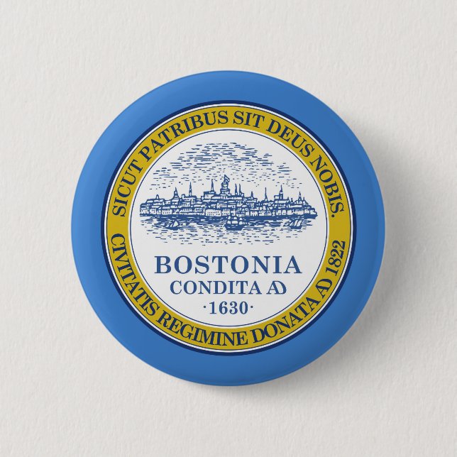 Bostoner Stadtflagge Button (Vorderseite)