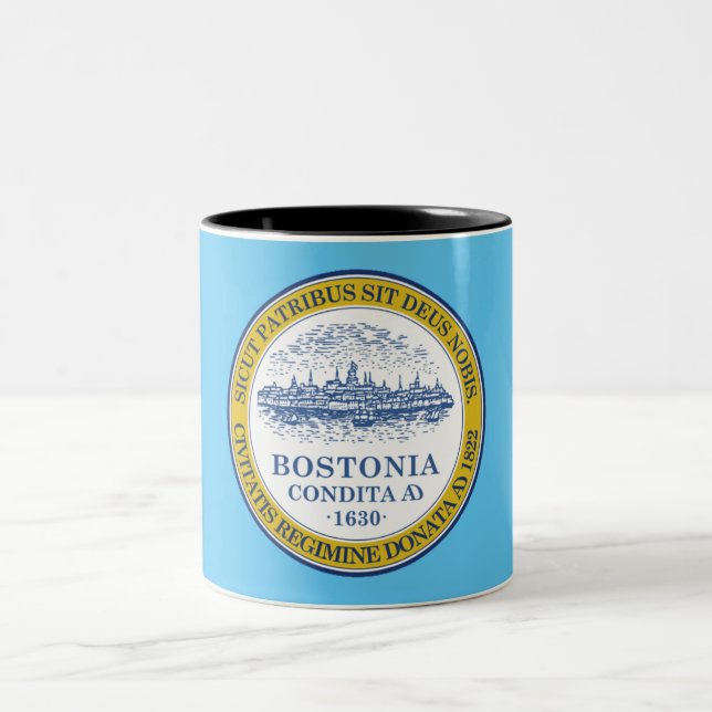 Bostoner Stadtflagge Zweifarbige Tasse (Mittel)