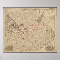 Bostoner Stadtplan 1911 Vintag