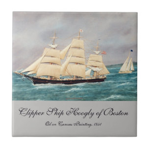 Bostonianisches Klipper-Schiff Fliese