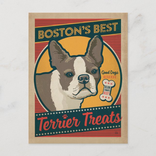 Bostons beste Terrier-Leckereien Postkarte (Vorderseite)