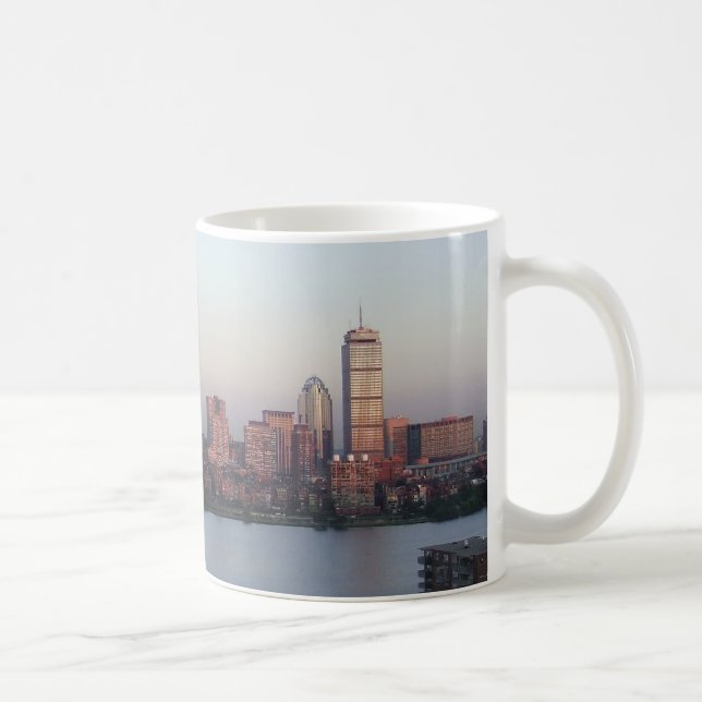 Bostonskyline-Sonnenuntergang-Tasse Tasse (Rechts)