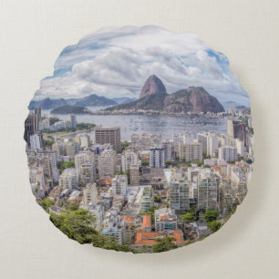 Botafogo mit Zuckerhut Rundes Kissen