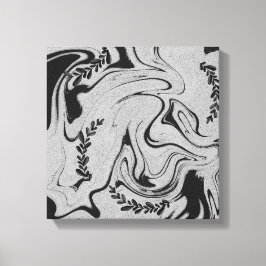 "Botanic Balance" Schwarz-Weiß-Acryl-Wandkunst  Leinwanddruck