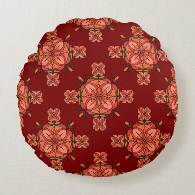 Botanic Bloom Round Pillow Rundes Kissen (Vorderseite)