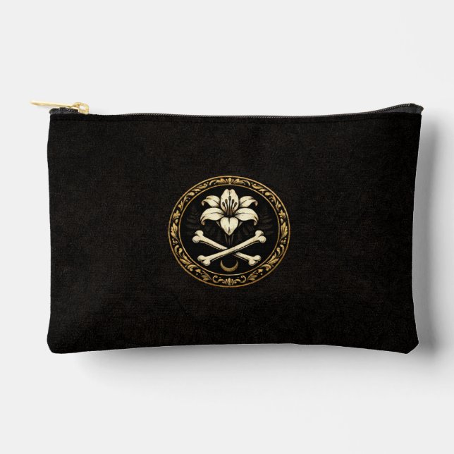 Botanic & Bones Crest | Dark Academia Lily & Bones Zubehörtasche (Vorderseite)