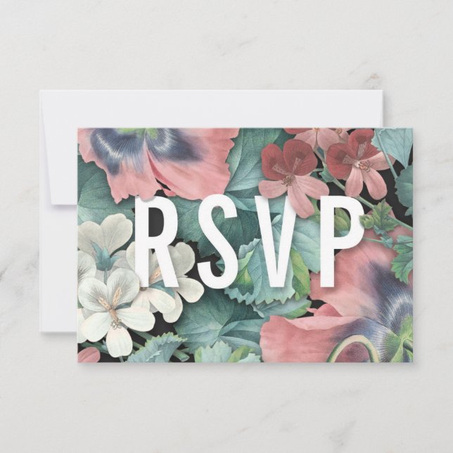 Botanic Embrace Wedding RSVP Cards Einladung (Vorderseite)