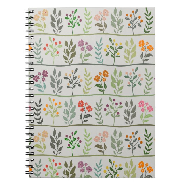 Botanic Rhapsody XL 4 colorful floral silhouettes Notizblock (Vorderseite)
