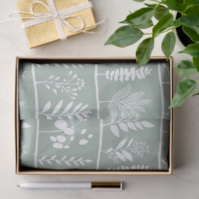 Botanic Rhythm Botanical Silhouettes Soft Sage Seidenpapier (Geschenk)