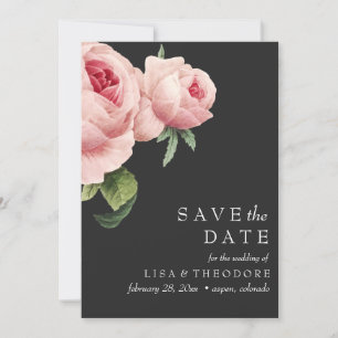 Botanica   Graurosa Vintag Rosa SAVE THE DATE Einladung