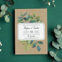 Botanica Kraft Hochzeitseinladung