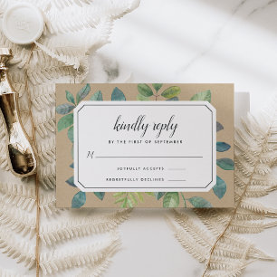 Botanica Kraft RSVP Card Karte