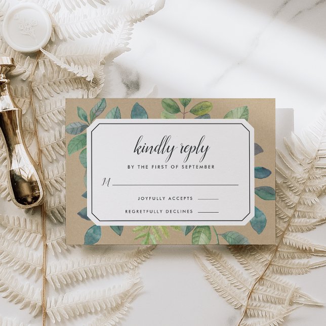 Botanica Kraft RSVP Card Karte (Von Creator hochgeladen)
