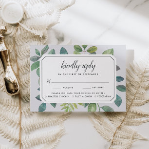 Botanica RSVP Karte mit Wahlmöglichkeiten