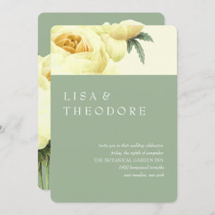 Botanica Sage Yellow Vintage Wedding Einladung