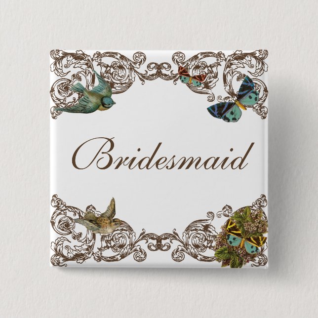Botanica Wedding Ensemble - Bridesmaid Button (Vorderseite)