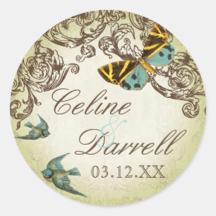 Botanica Wedding Sticker oder Siegel - Grün