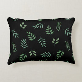 Botanical Accent Pillow – Leaf on Black Design Dekokissen