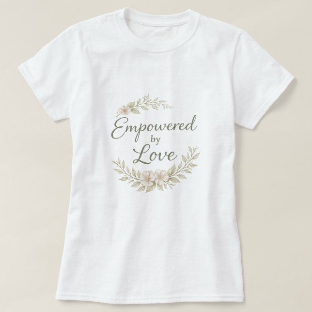 Botanical accents love quotes AI art  T-Shirt (Design vorne)