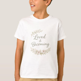 Botanical accents love quotes AI art T-Shirt
