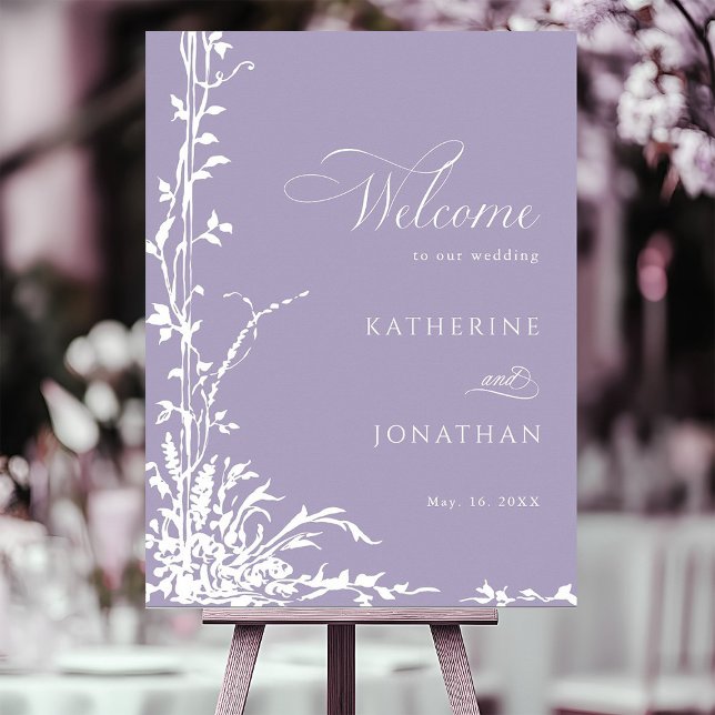 Botanical Arch Garden Lavender Wedding Welcome  Poster (Von Creator hochgeladen)