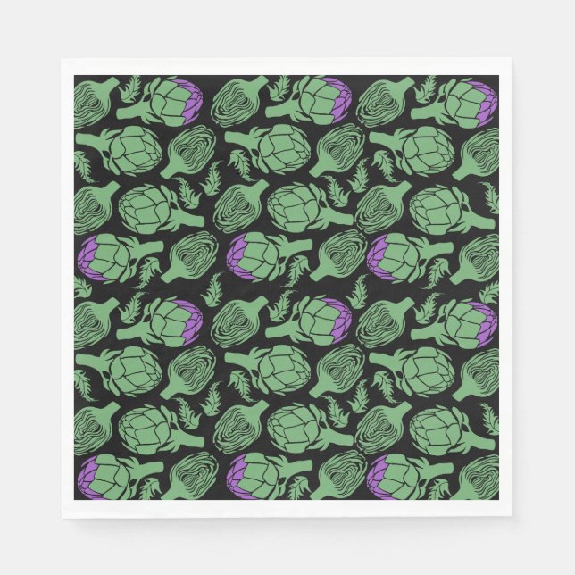 Botanical Artichoke Art Home Decor Serviette (Vorderseite)