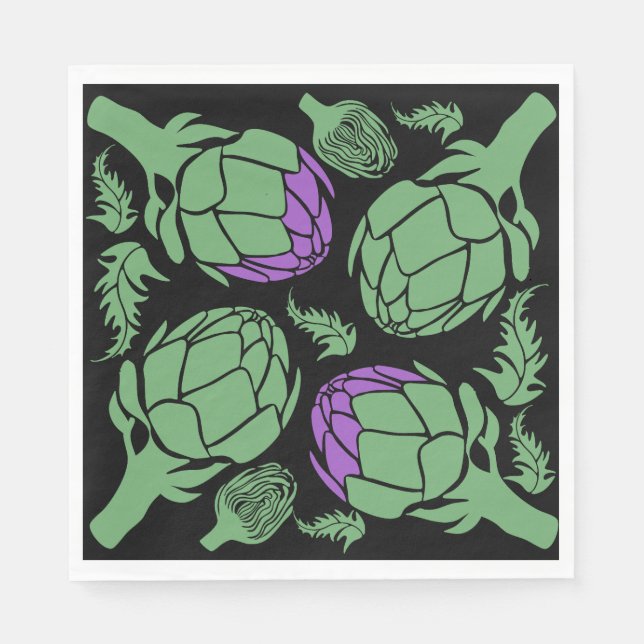 Botanical Artichoke Art Home Decor Serviette (Vorderseite)