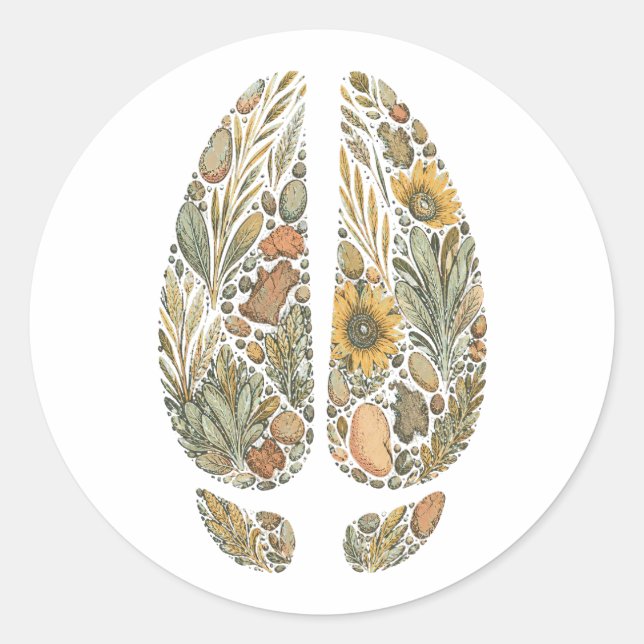 Botanical Bison Hoof Sage Prairie Nature Sticker (Vorderseite)