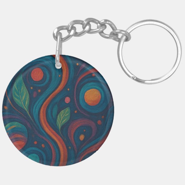 Botanical Bliss Full-Print Keychain Schlüsselanhänger (Rückseite rechts)