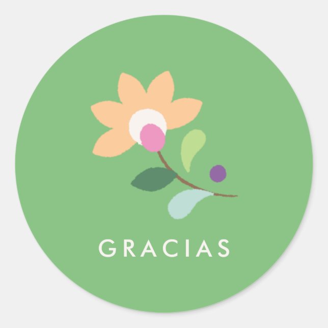 Botanical Bloom Cinco de Mayo Sticker - Verde (Vorderseite)