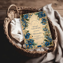 Botanical Blueberry Floral Baby Shower