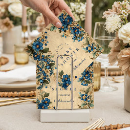 Botanical Blueberry Floral Baby Shower Serviette