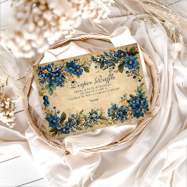 Botanical Blueberry Floral Diapper Raffle  Begleitkarte