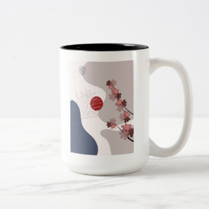Botanical Boho Blue Magenta Zweifarbige Tasse