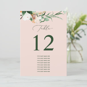 Botanical Boho Custom Guest Name Tischnummer