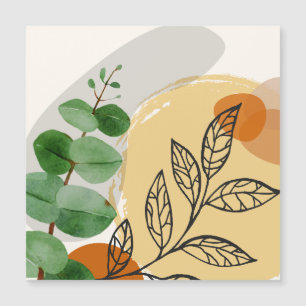 Botanical Boho Green Orange Magnetkarte
