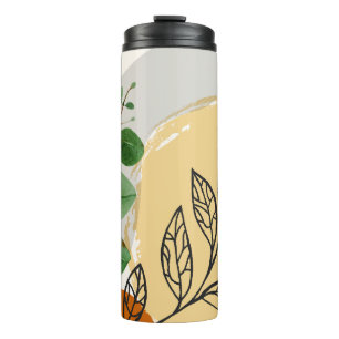 Botanical Boho Green Orange Thermosbecher