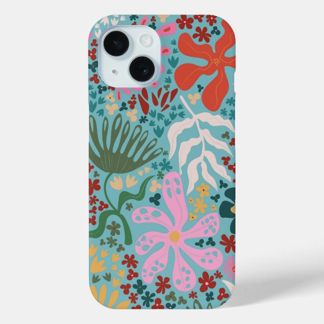 Botanical Boho Series Turqoise Case-Mate iPhone Hülle (Rückseite)
