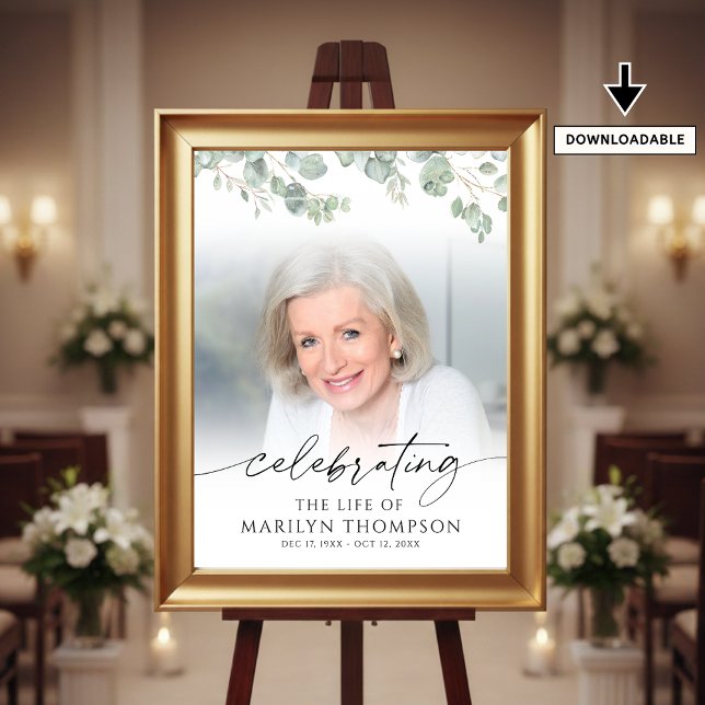 Botanical Celebrating the Life of Photo Memorial Poster (Von Creator hochgeladen)