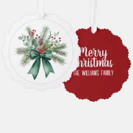 Botanical Christmas Wreath  Ornament Karte