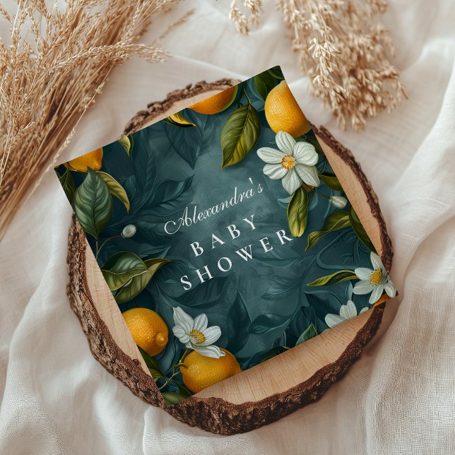 Botanical Citrus Garden Baby Shower Serviette (Von Creator hochgeladen)