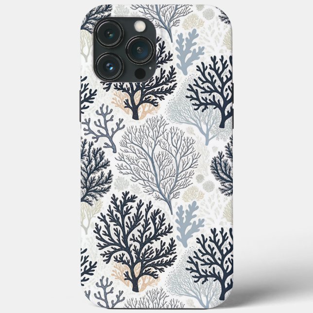 Botanical Coral Ocean Vibes Case-Mate iPhone Hülle (Rückseite)