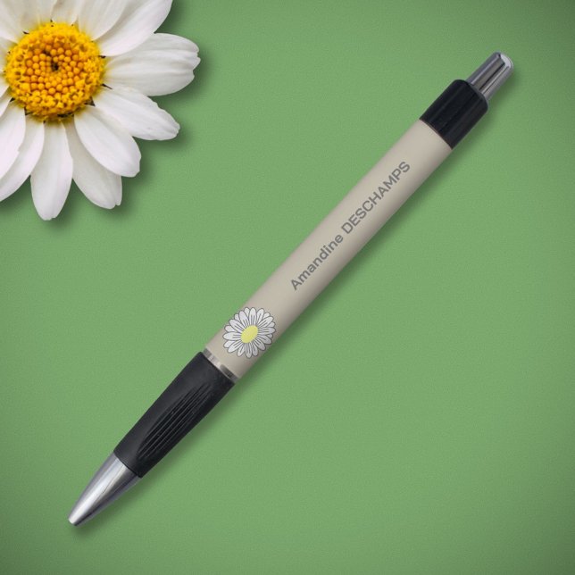 Botanical Daisy Blume Brown Kugelschreiber (Daisy Flower Brown Pen)