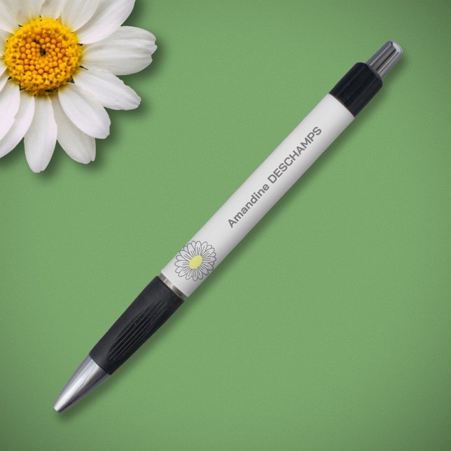Botanical Daisy Blume White Kugelschreiber (Daisy Flower White Pen)