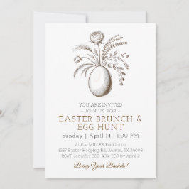 Botanical Easter Brunch Egg Hunt Invitation Einladung