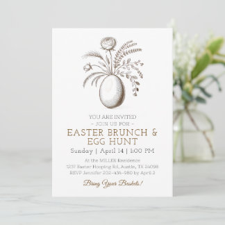 Botanical Easter Brunch Egg Hunt Invitation Einladung