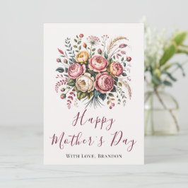 Botanical Floral Happy Mothers Day Card Karte