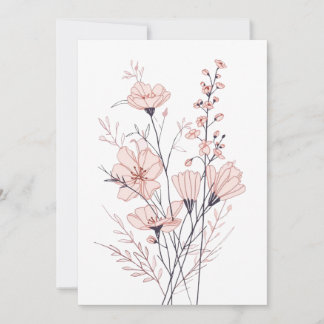Botanical Floral Illustration | Minimal Nature Aes Feiertagskarte